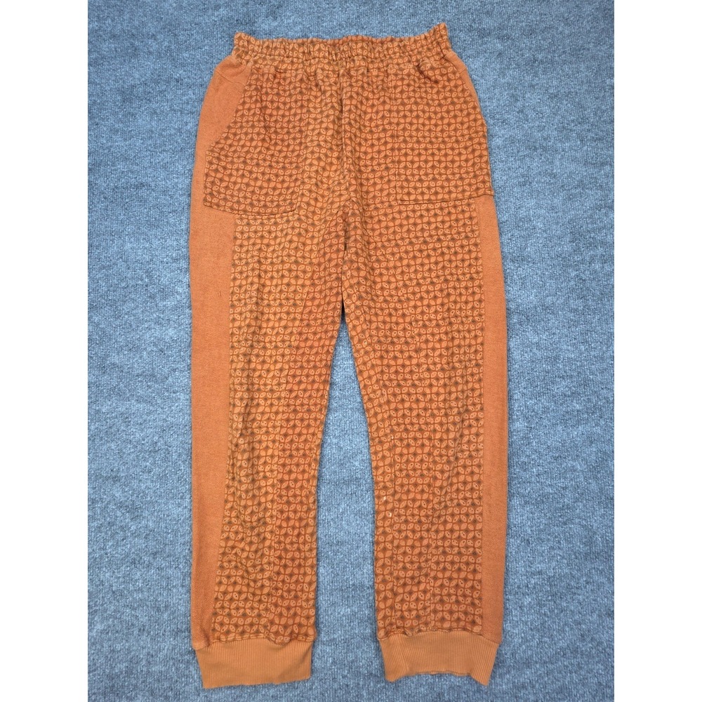 Daily Practice Anthropologie Joggers Women's Small Orange Rust Geometric AOP